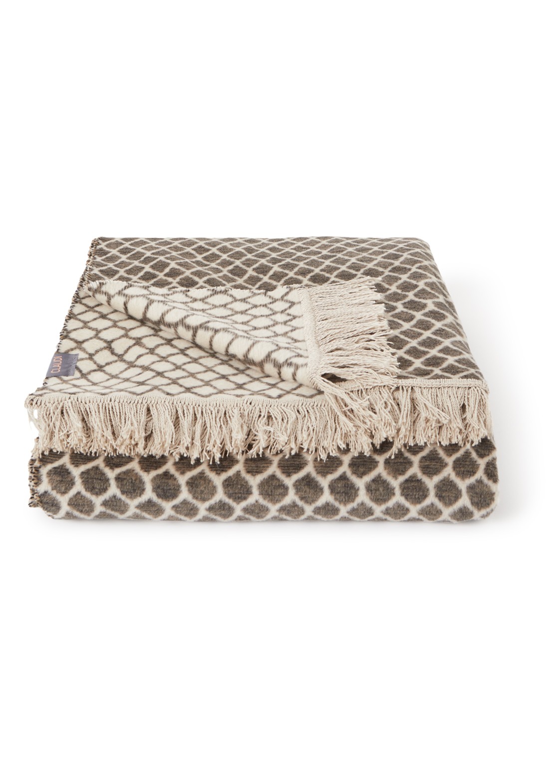 Claudi Colly plaid in katoenblend 150 x 200 cm - voorkant 2 grijs