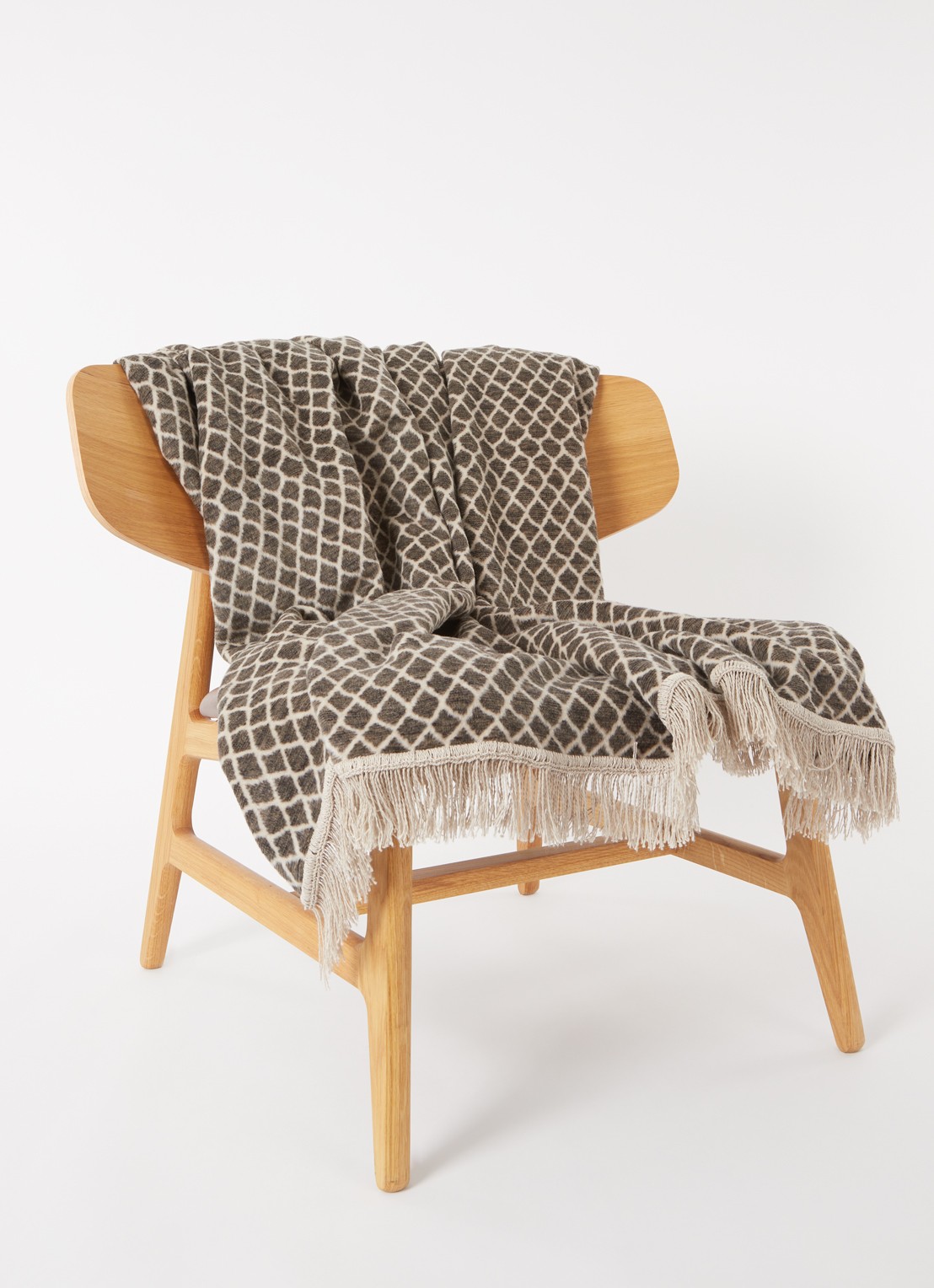Claudi Colly plaid in katoenblend 150 x 200 cm - voorkant 3 grijs