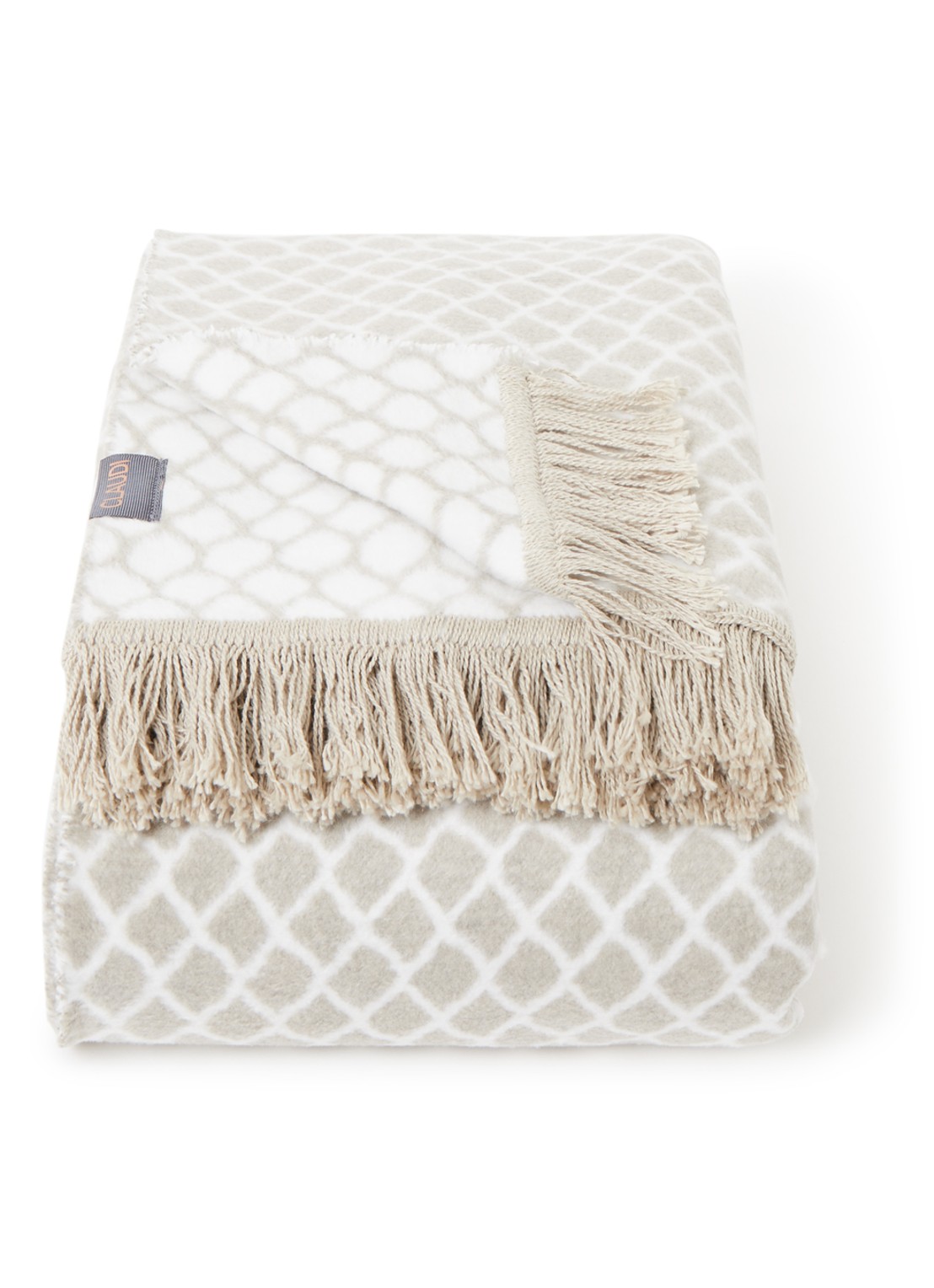 Claudi Colly plaid in katoenblend 150 x 200 cm - voorkant lichtgrijs