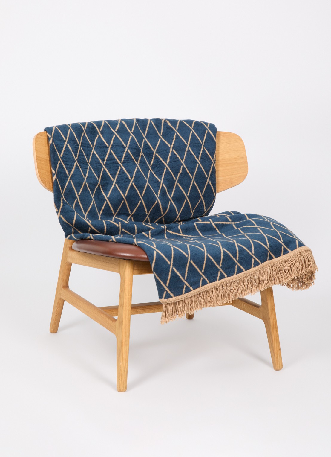 Claudi Dias plaid 150 x 200 cm - voorkant 2 donkerblauw