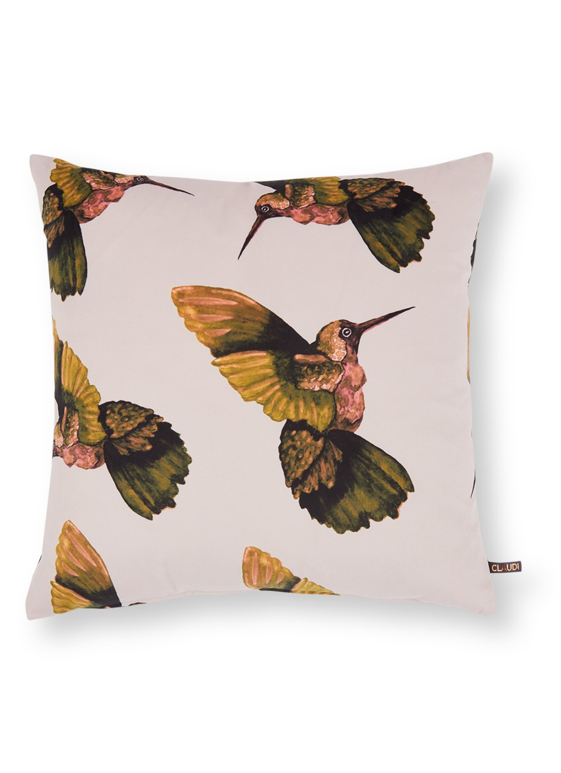 Claudi Eco Hummingbird Jackson sierkussen 45 x 45 cm - voorkant lichtroze