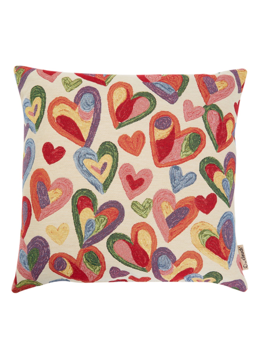 Claudi Heart Art sierkussen 50 x 50 cm - voorkant 3 multicolor
