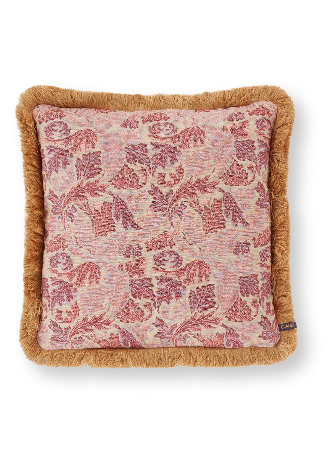 Claudi Leaf Art sierkussen 45 x 45 cm - voorkant roze