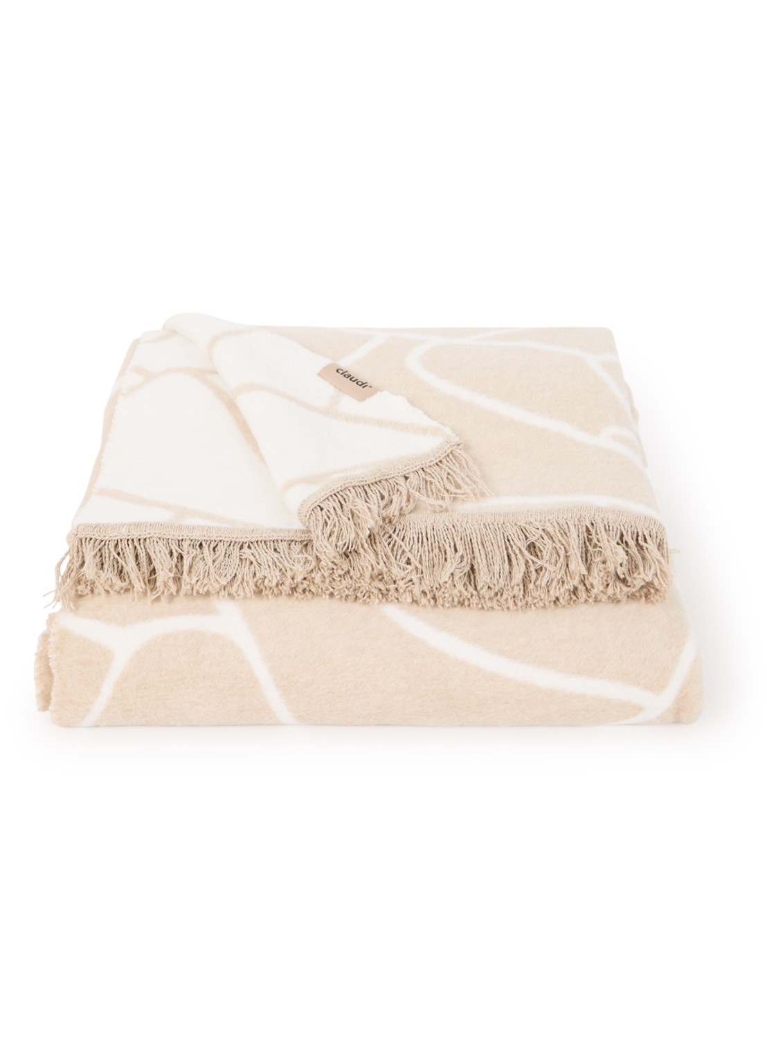 Claudi Linea plaid in katoenblend 150 x 200 cm - voorkant beige