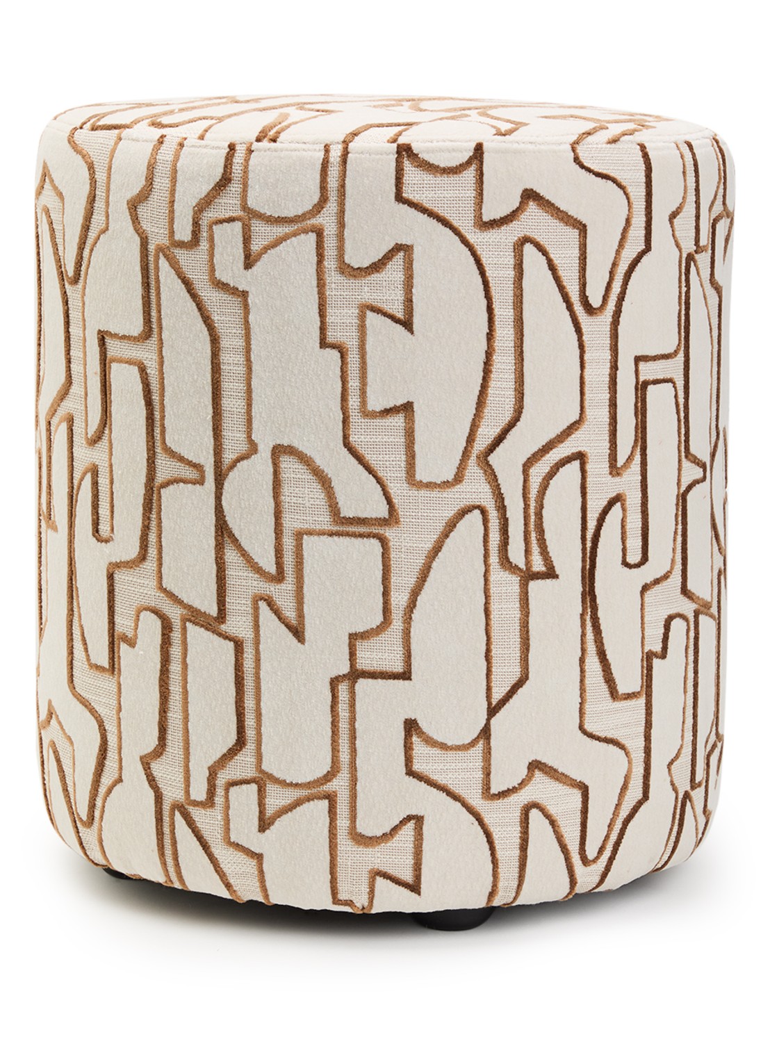 Claudi Seraq small poef 48 cm  - voorkant beige