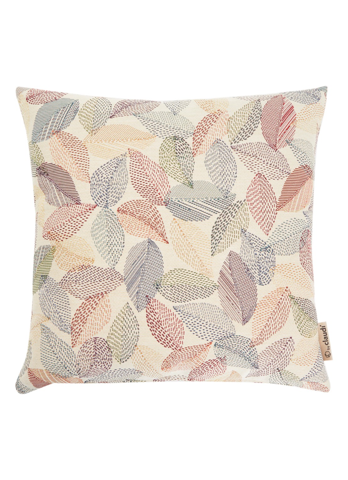 Claudi Stitch Leaf sierkussen 45 x 45 cm - voorkant beige