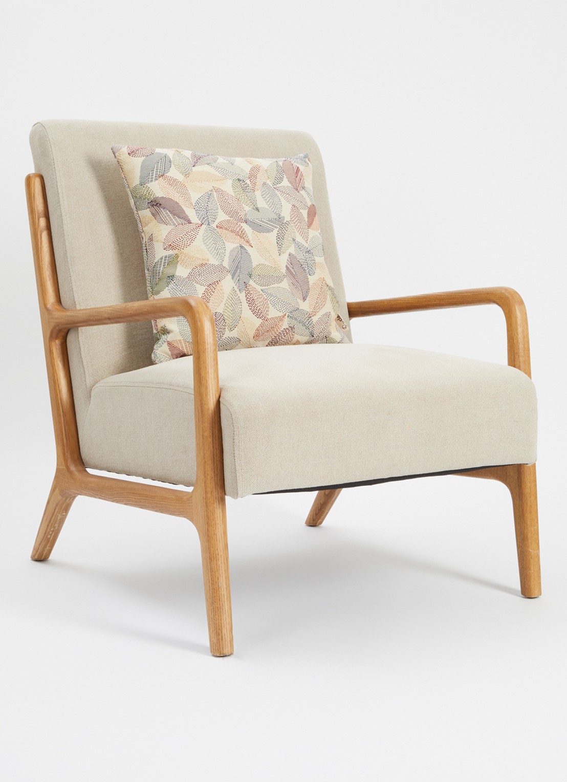 Claudi Stitch Leaf sierkussen 45 x 45 cm - voorkant 2 beige
