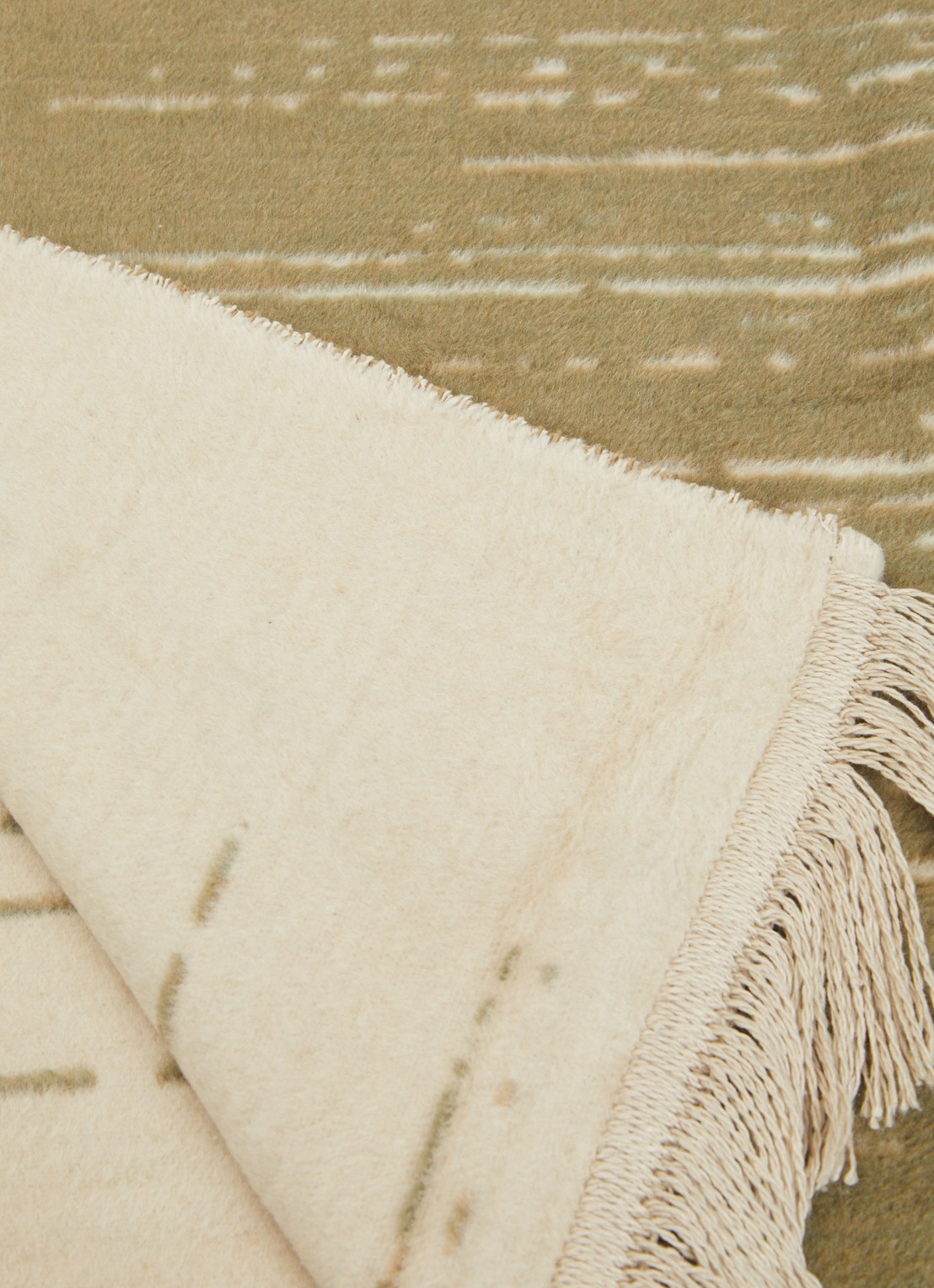 Claudi Streps plaid 150 x 200 cm - detail olijfgroen
