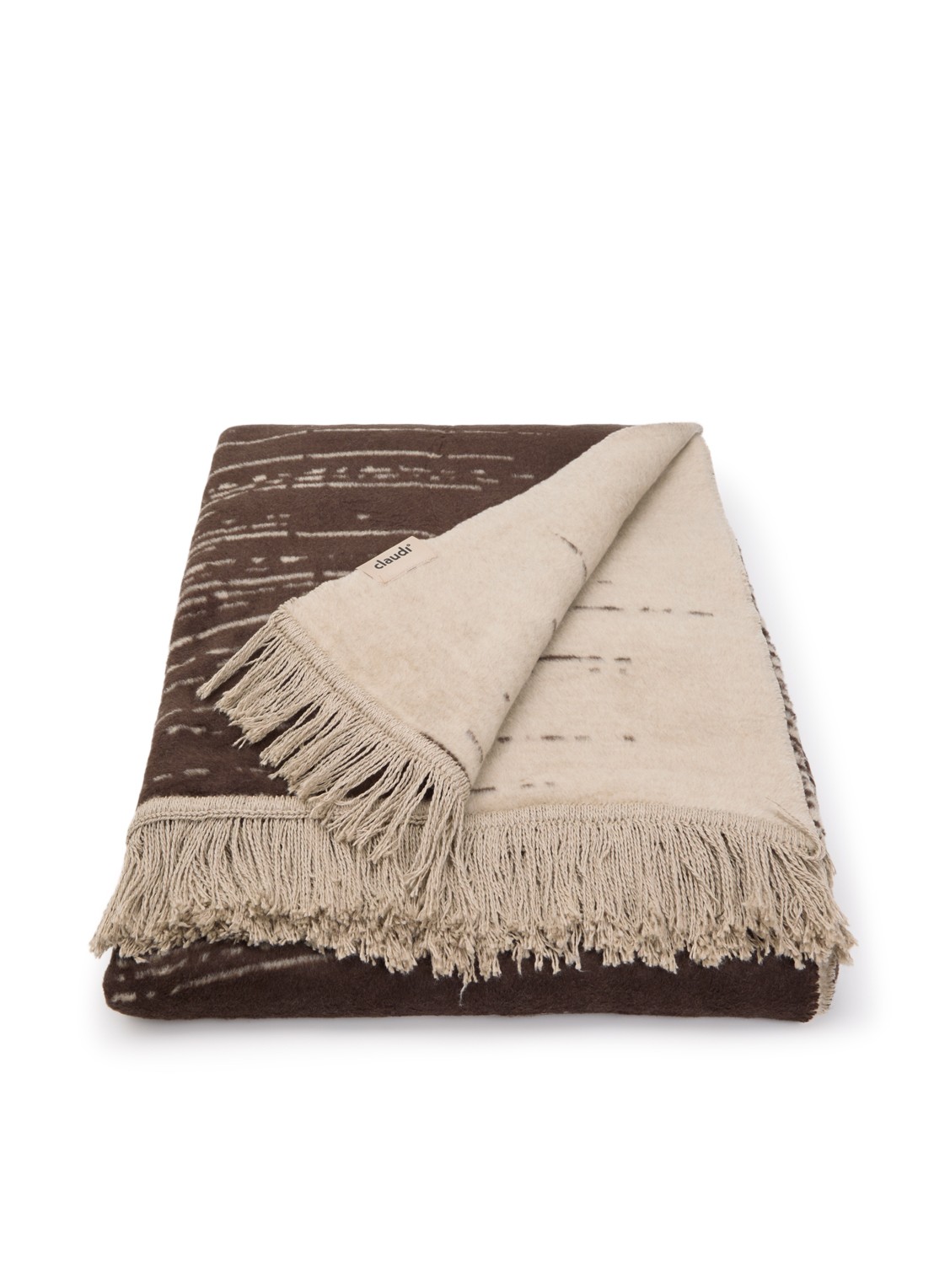 Claudi Streps plaid 150 x 200 cm  - voorkant 2 chocoladebruin