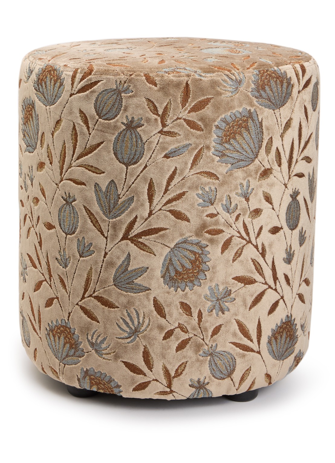 Claudi Tommy  poef 42 cm - voorkant donkerbeige