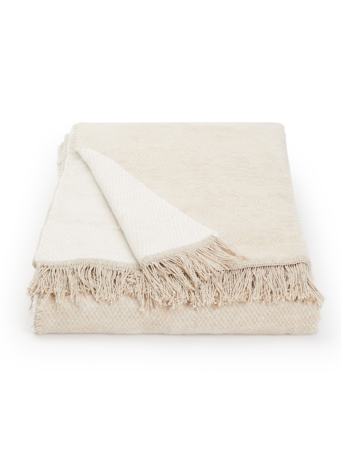 Claudi Unami Latte plaid 150 x 200 cm - voorkant beige