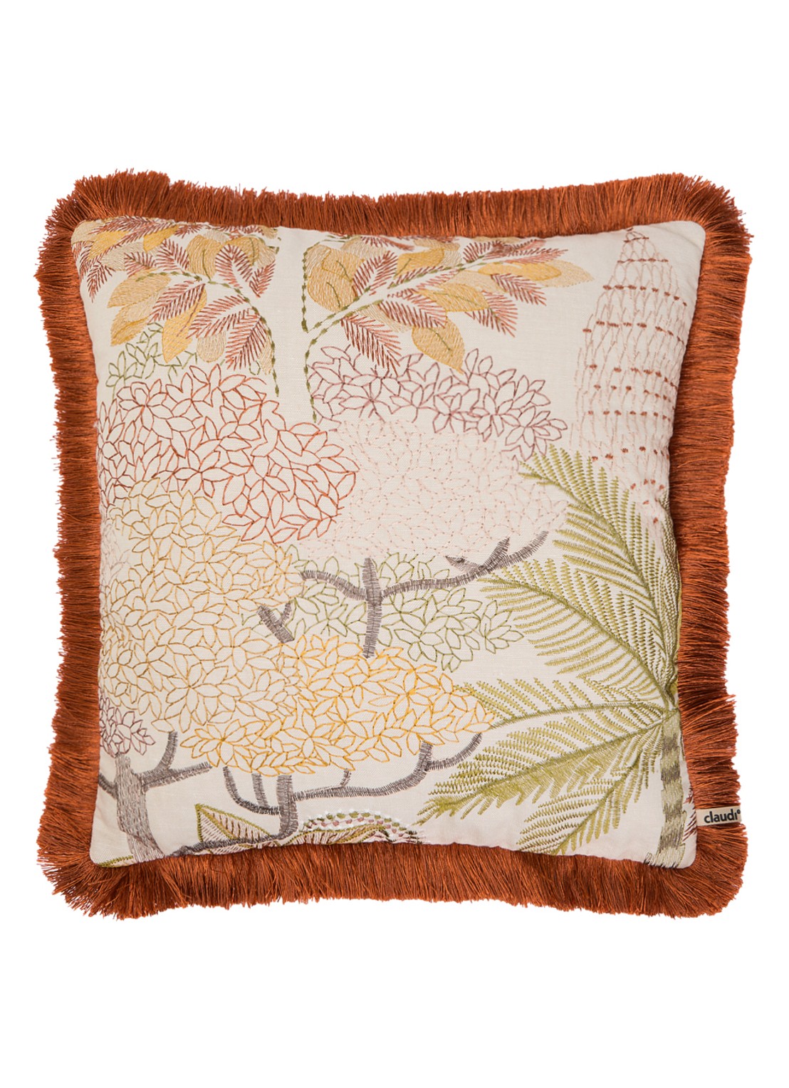 Claudi Voyages sierkusen 45 x 45 cm - voorkant roestbruin