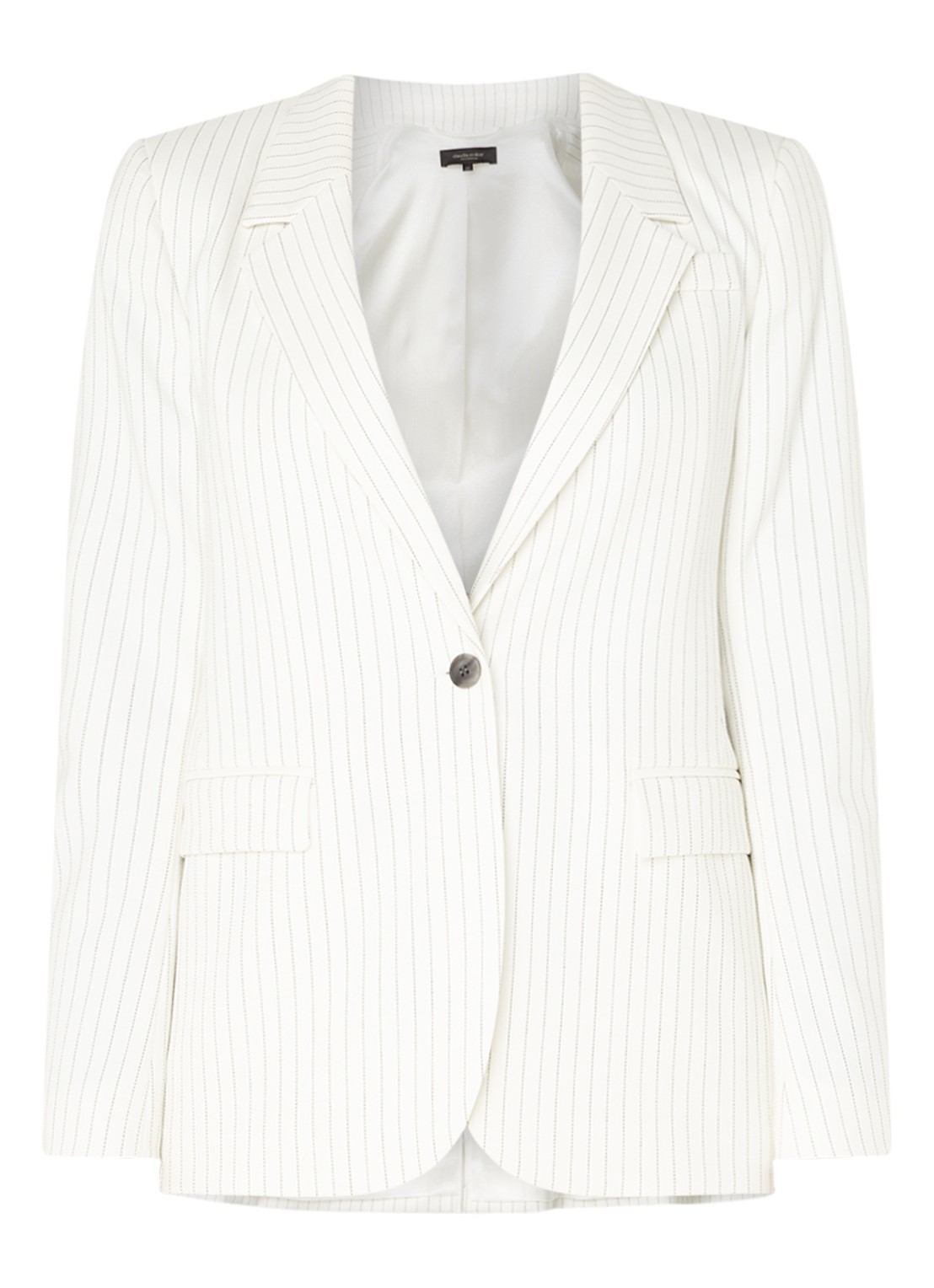 Claudia Sträter blazer pin streep - voorkant gebroken wit