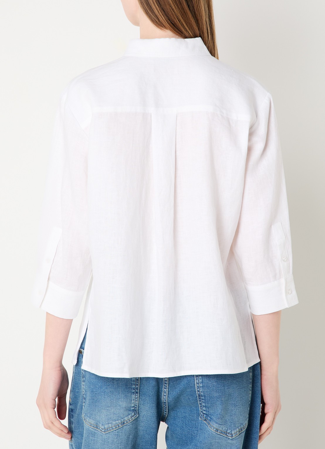 Claudia Sträter Blouse in linnenblend - achterkant 3 wit