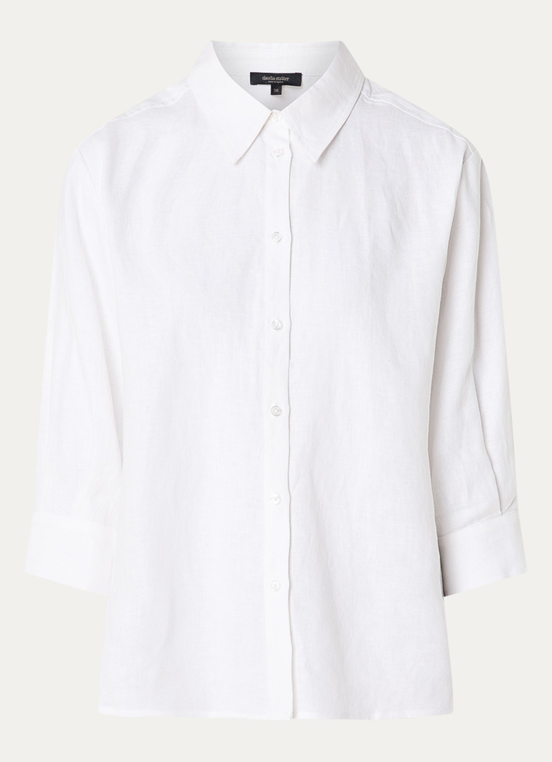 Claudia Sträter Blouse in linnenblend - voorkant wit