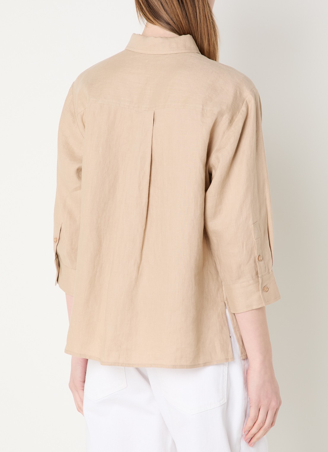 Claudia Sträter Blouse in linnenblend - achterkant 2 beige