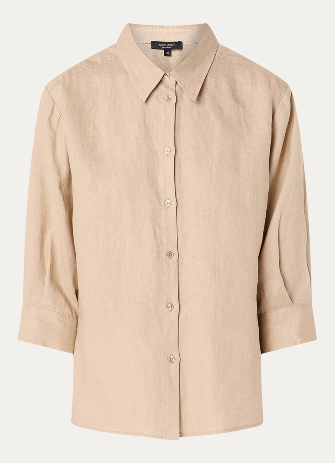 Claudia Sträter Blouse in linnenblend - voorkant 3 beige