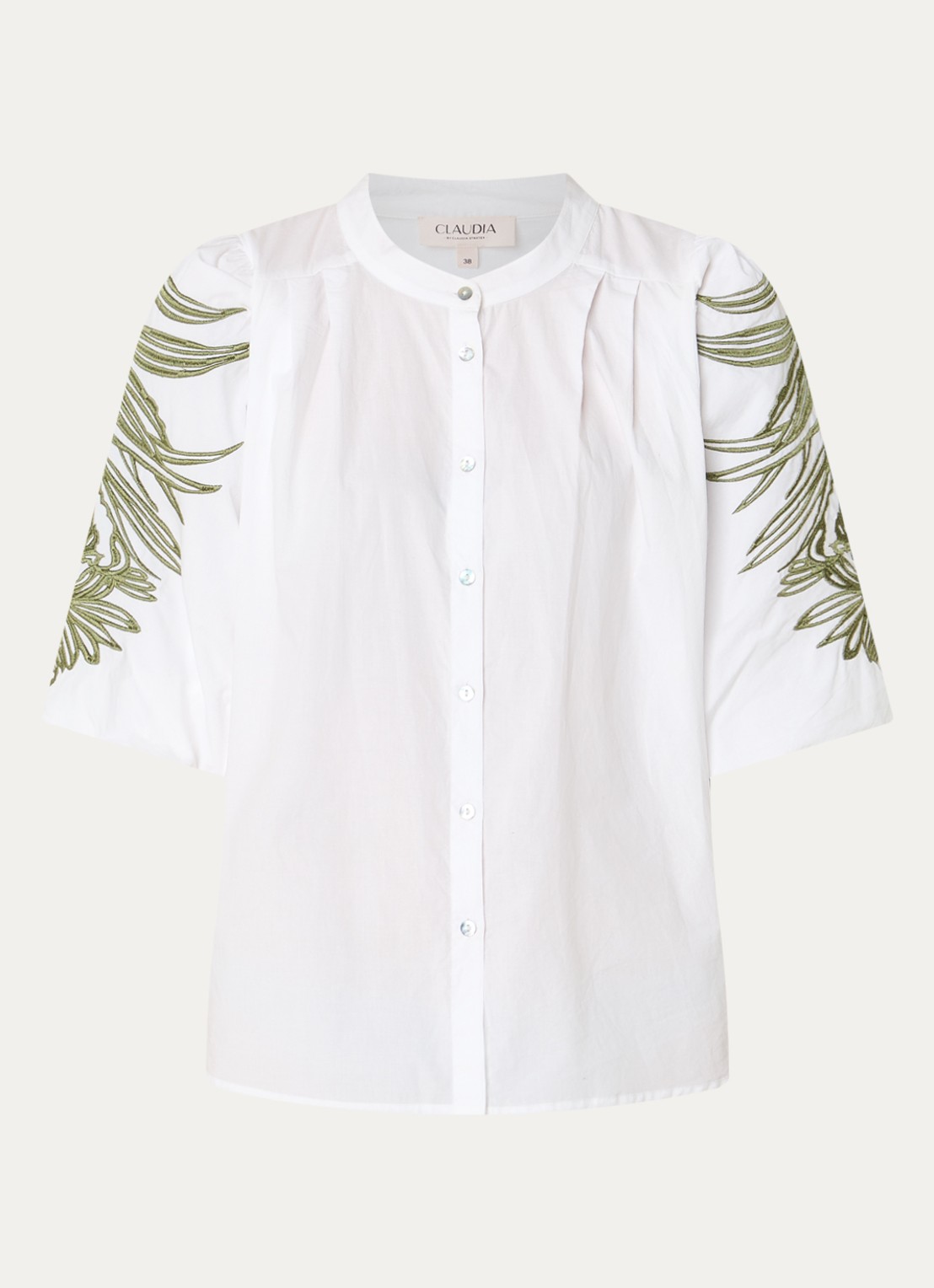 Claudia Sträter Blouse met borduring - voorkant 3 wit