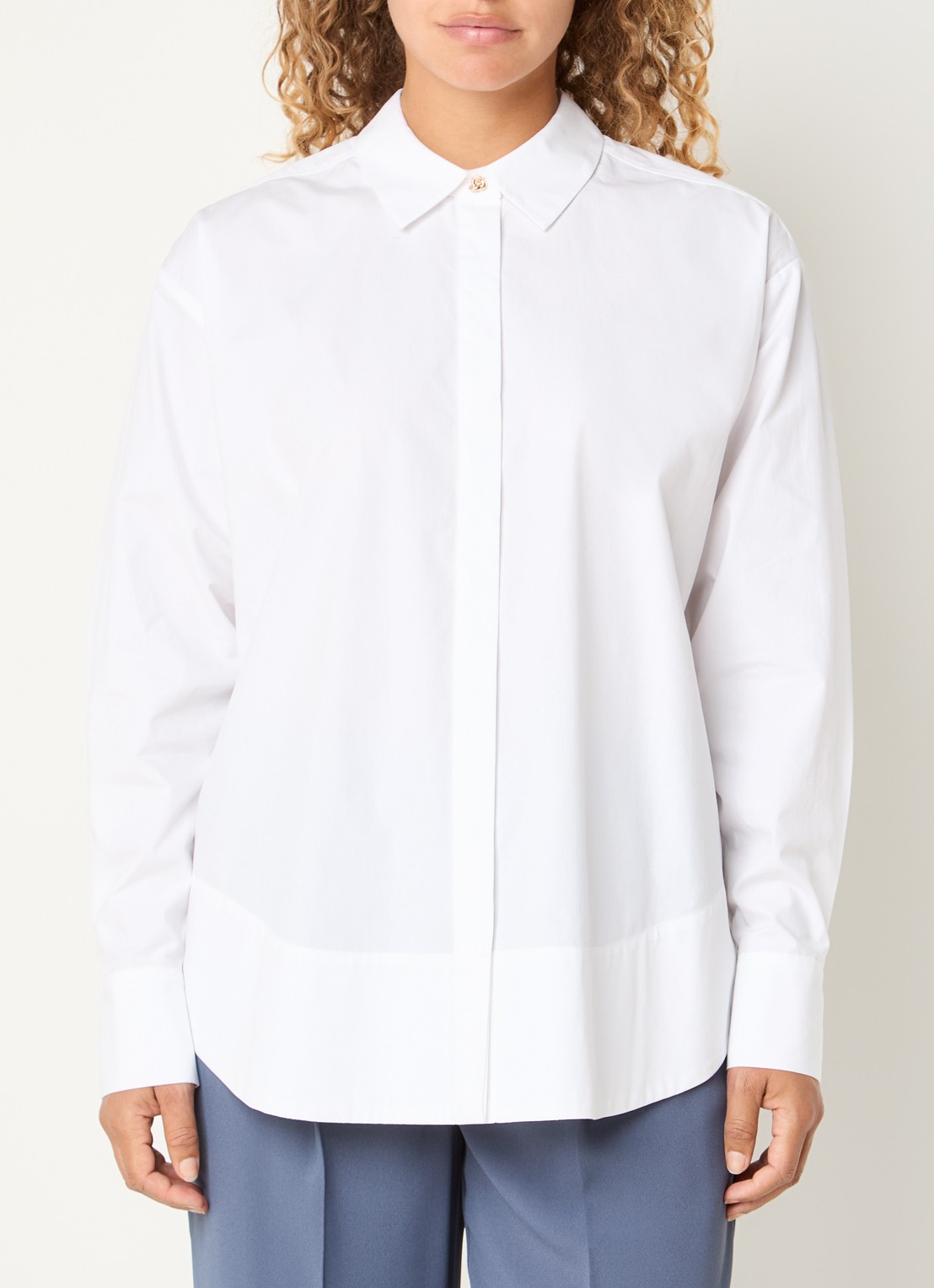 Claudia Sträter Blouse met kraag - detail 4 wit