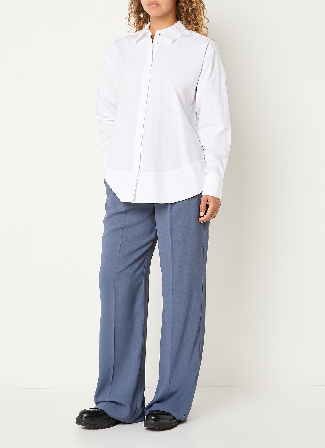 Claudia Sträter Blouse met kraag - voorkant 2 wit