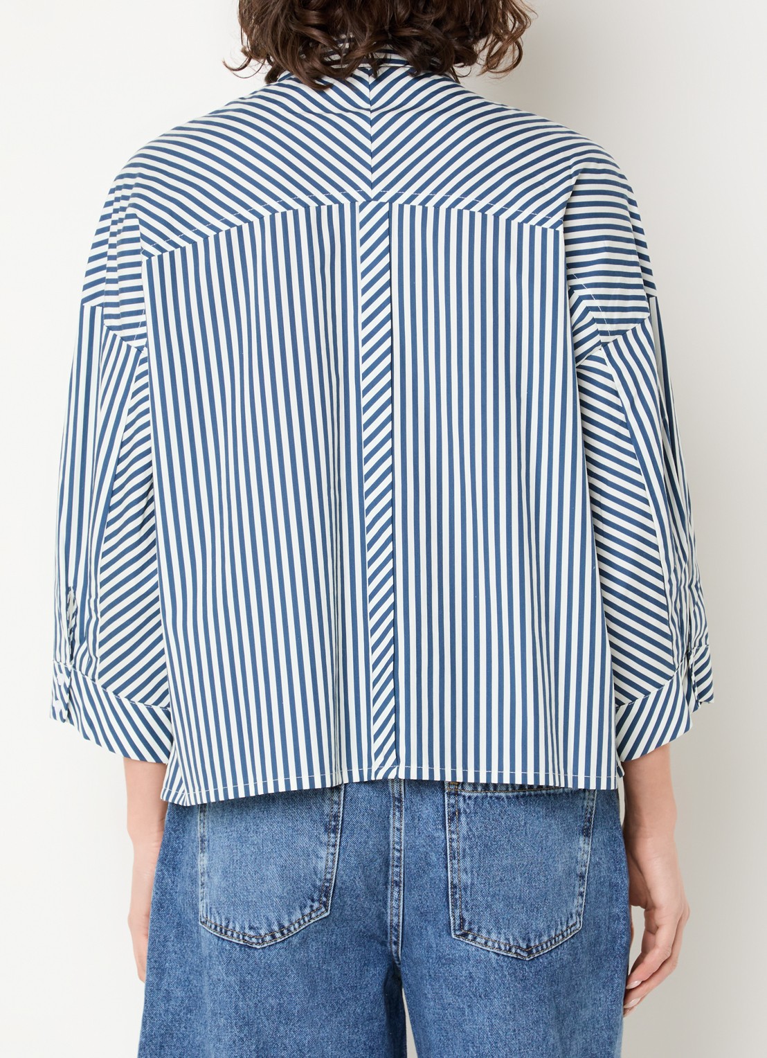 Claudia Sträter Blouse met streepprint - achterkant 3 indigo