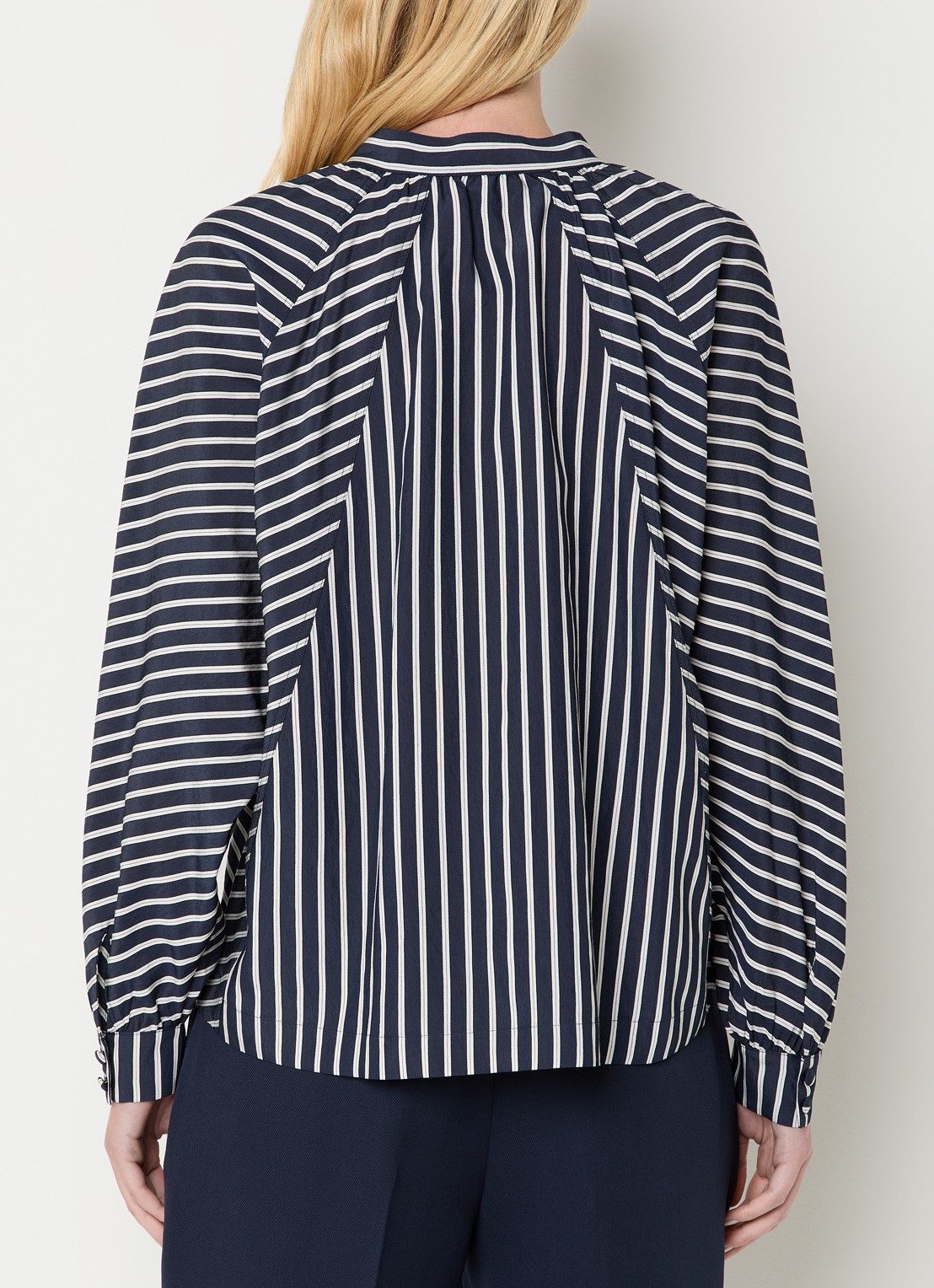 Claudia Sträter Blouse met streepprint - achterkant 4 donkerblauw