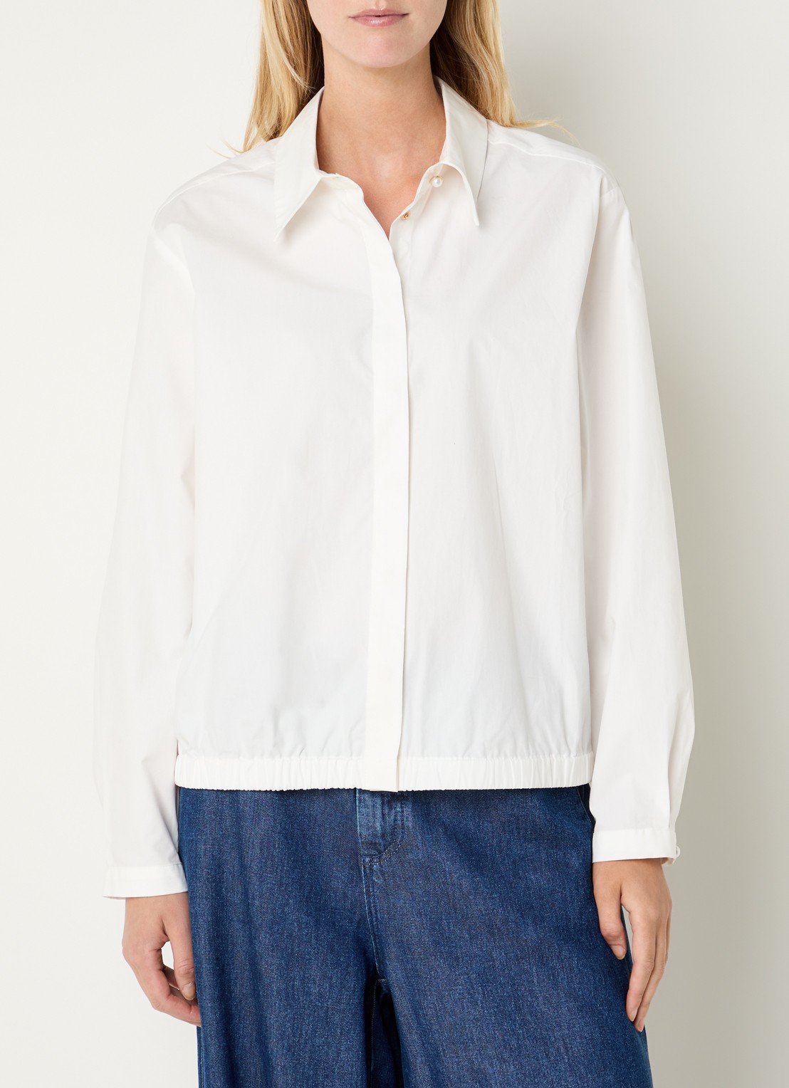 Claudia Sträter Blouse van katoen - detail gebroken wit