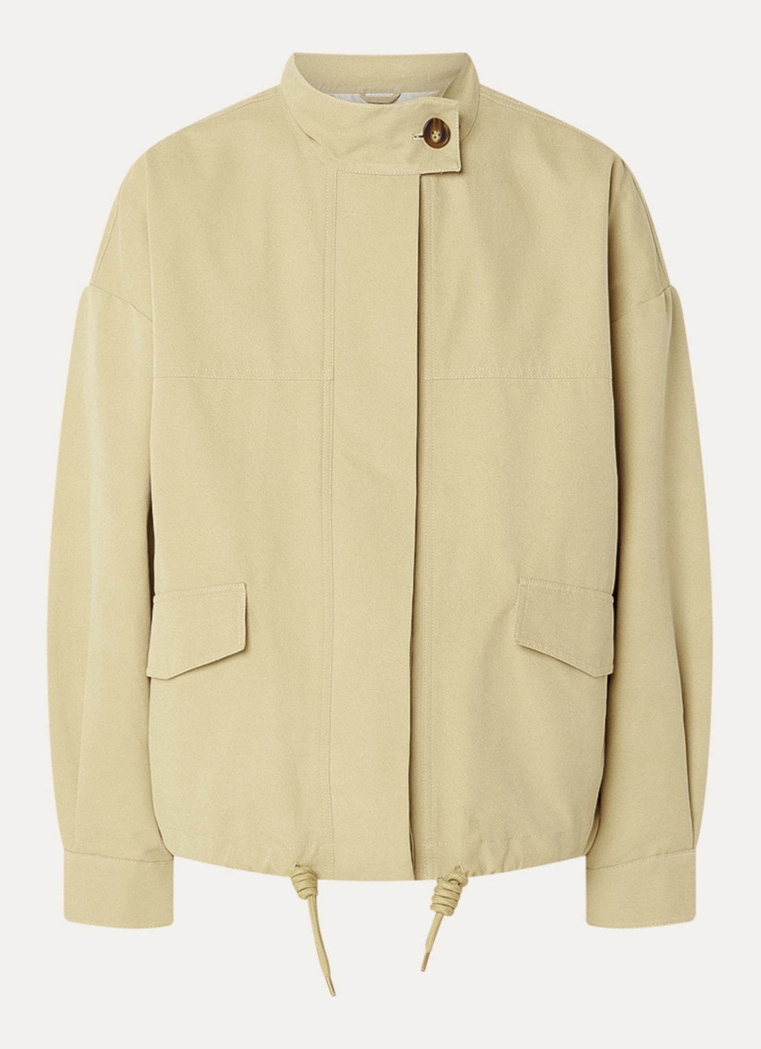 Claudia Sträter Bomberjack met klepzakken - voorkant beige