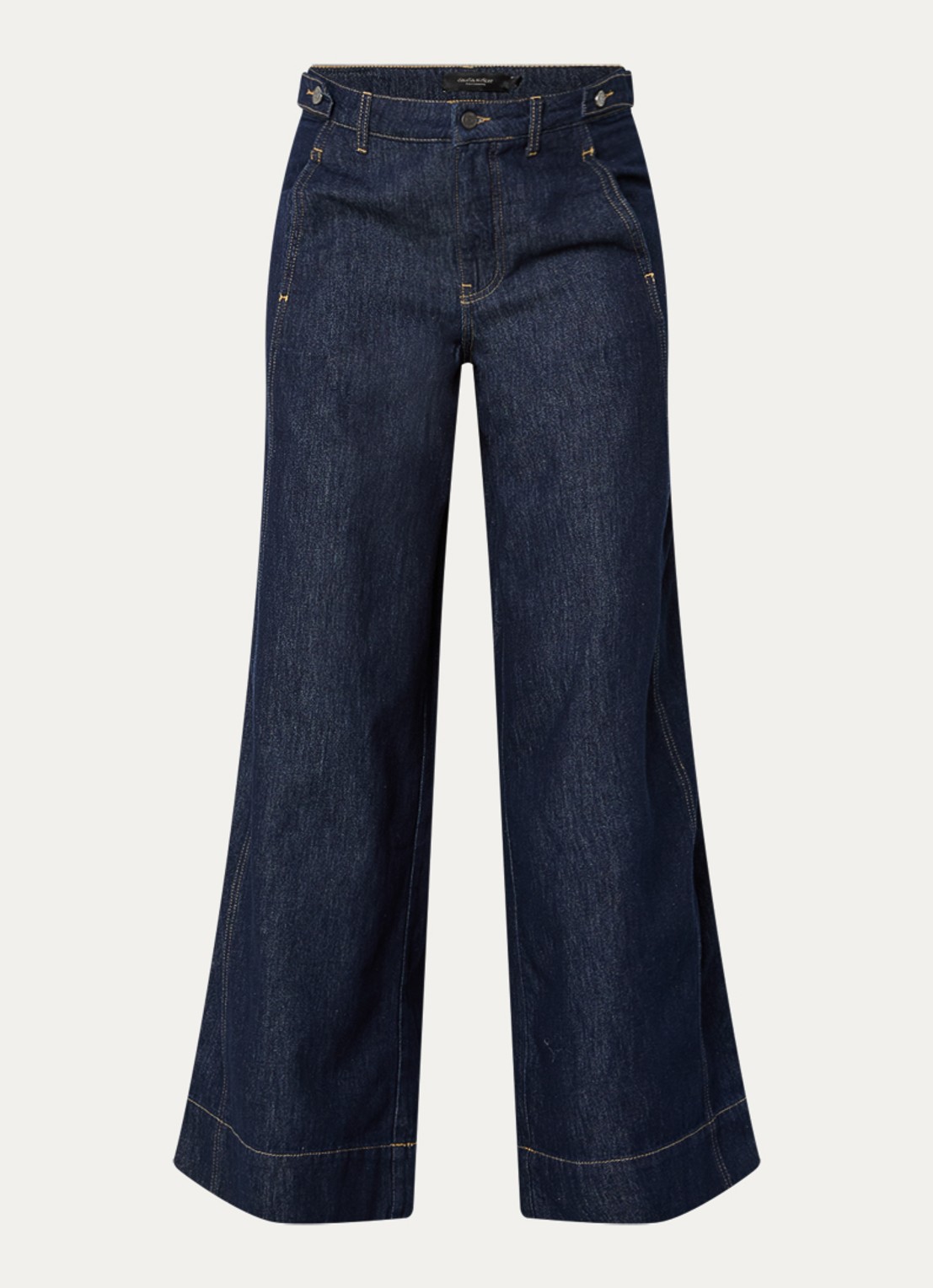 Claudia Sträter Flared jeans met donkere wassing - voorkant 3 indigo