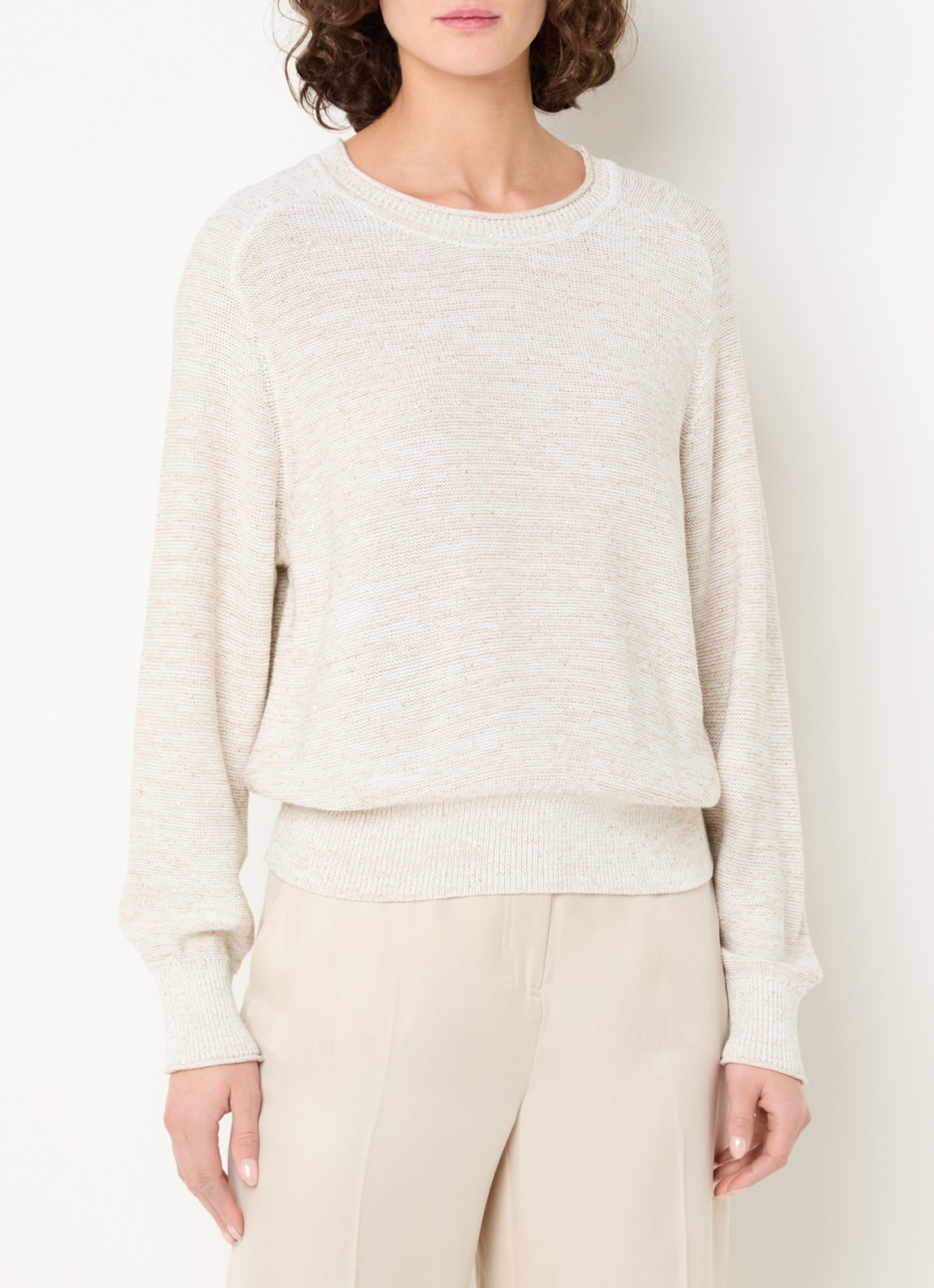 Claudia Sträter Grofgebreide pullover met lurex - detail 3 creme