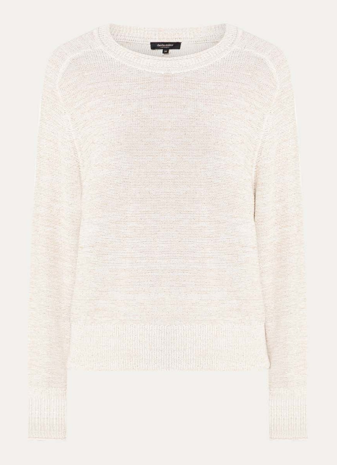 Claudia Sträter Grofgebreide pullover met lurex - voorkant creme