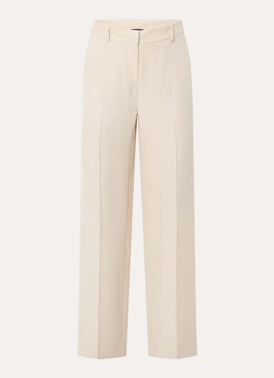 Claudia Sträter High waist loose fit pantalon met steekzakken - voorkant 3 beige