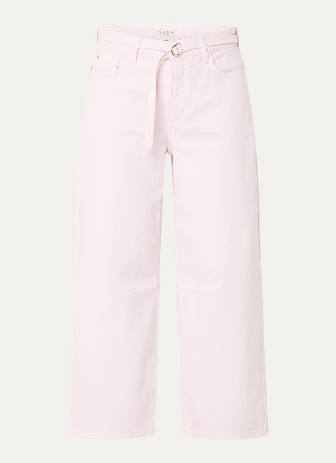Claudia Sträter High waist straight leg jeans met gekleurde wassing - voorkant 2 lichtroze