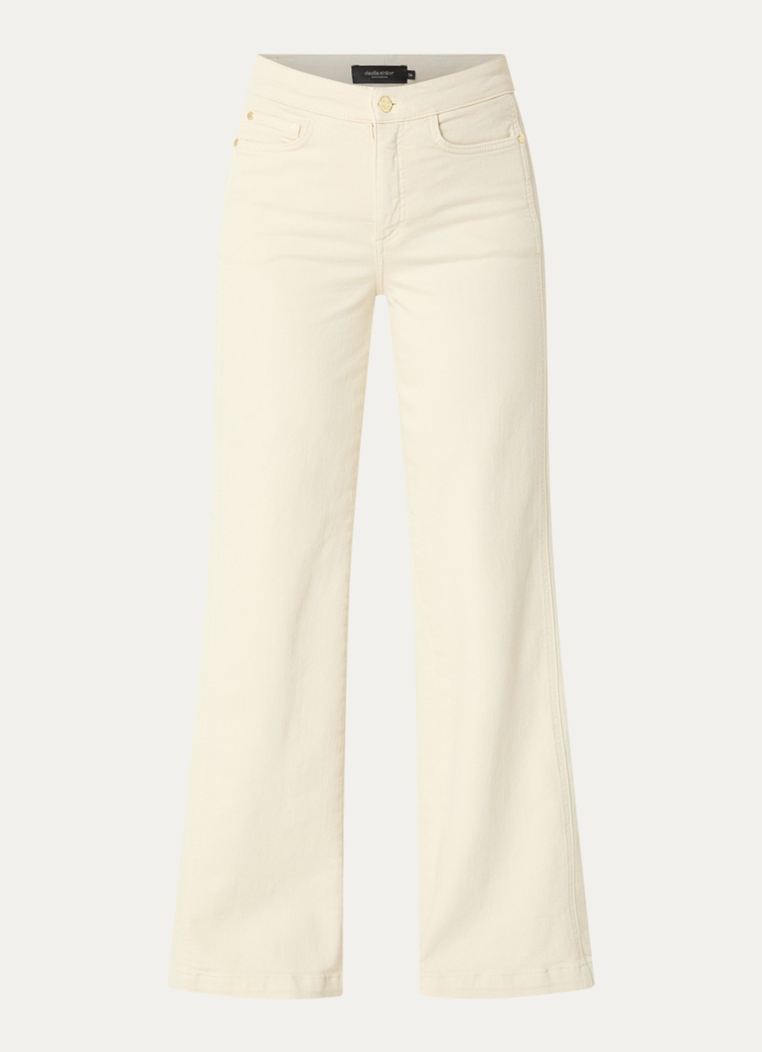 Claudia Sträter High waist straight leg jeans met gekleurde wassing - voorkant 4 creme