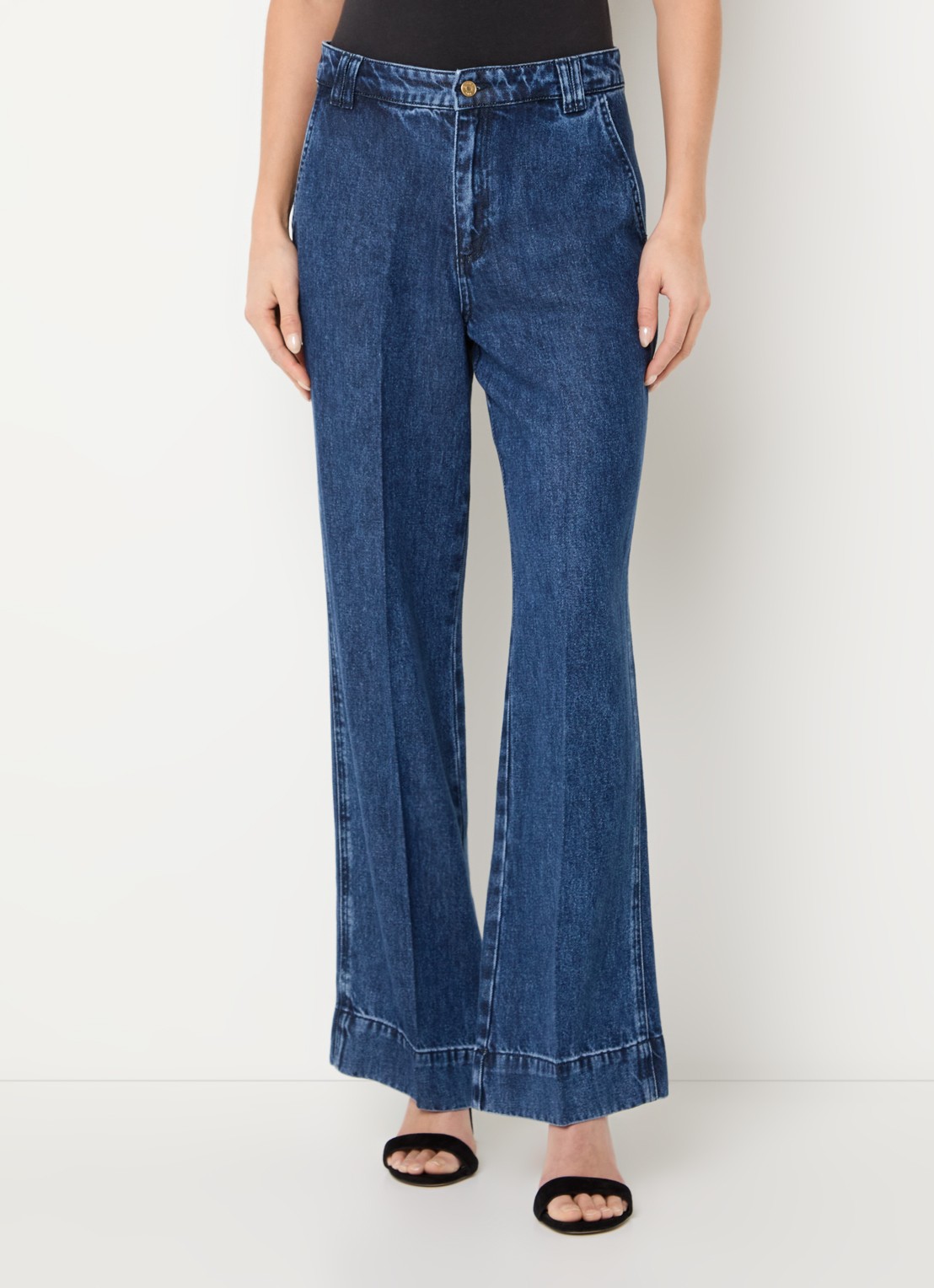 Claudia Sträter High waist straight leg jeans met medium wassing - detail 4 indigo