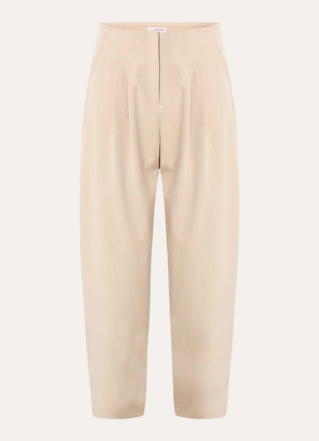 Claudia Sträter High waist tapered fit pantalon met steekzakken - voorkant 2 creme