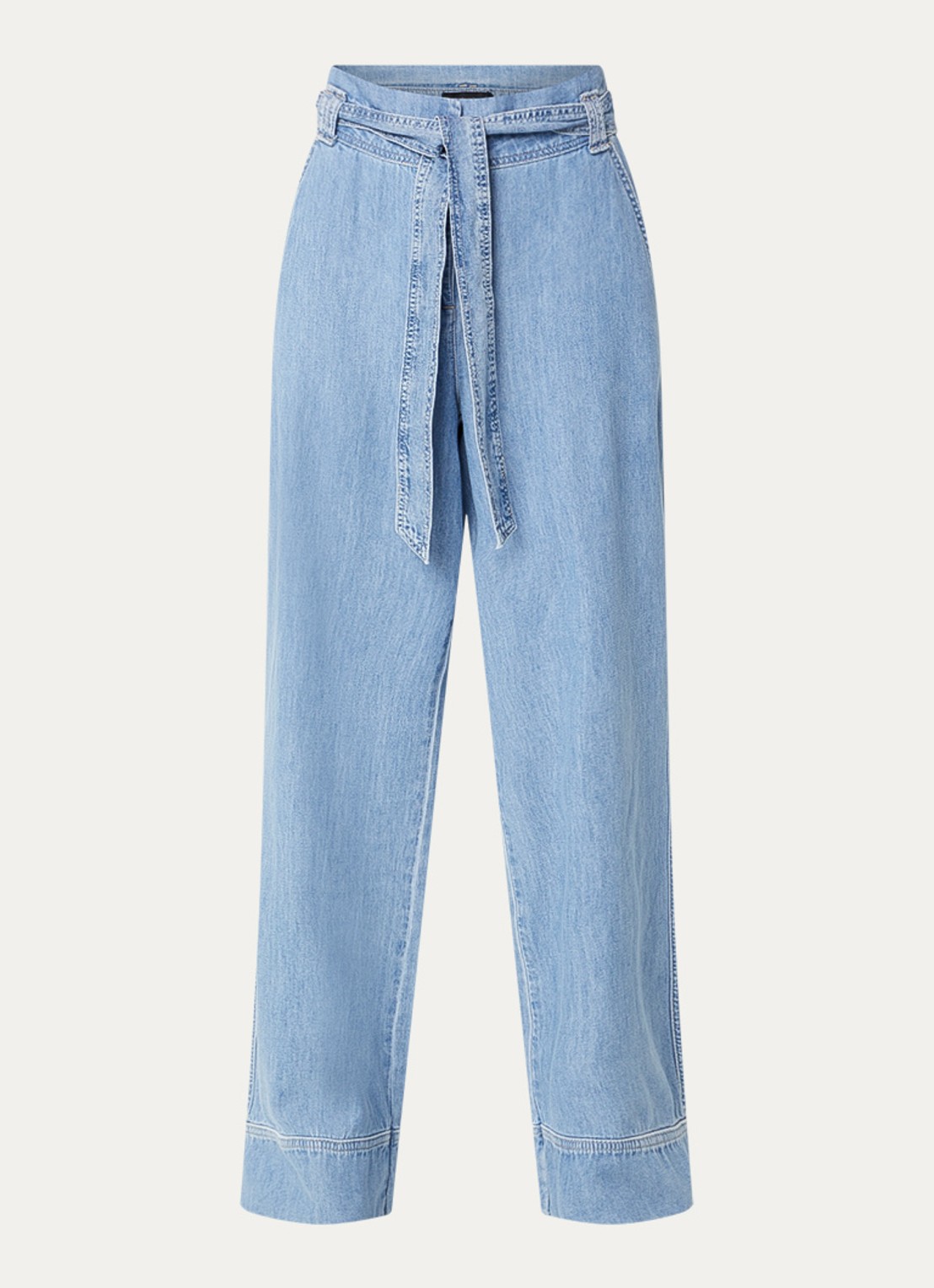 Claudia Sträter High waist wide fit jeans met lichte wassing - voorkant 2 indigo