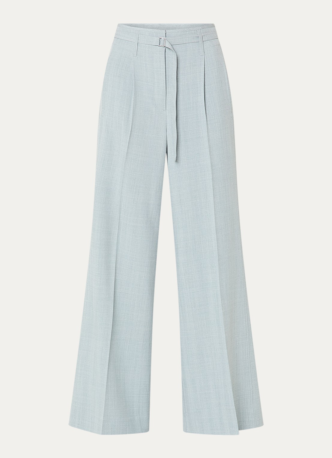 Claudia Sträter High waist wide fit pantalon met ceintuur - voorkant 3 grijsmele