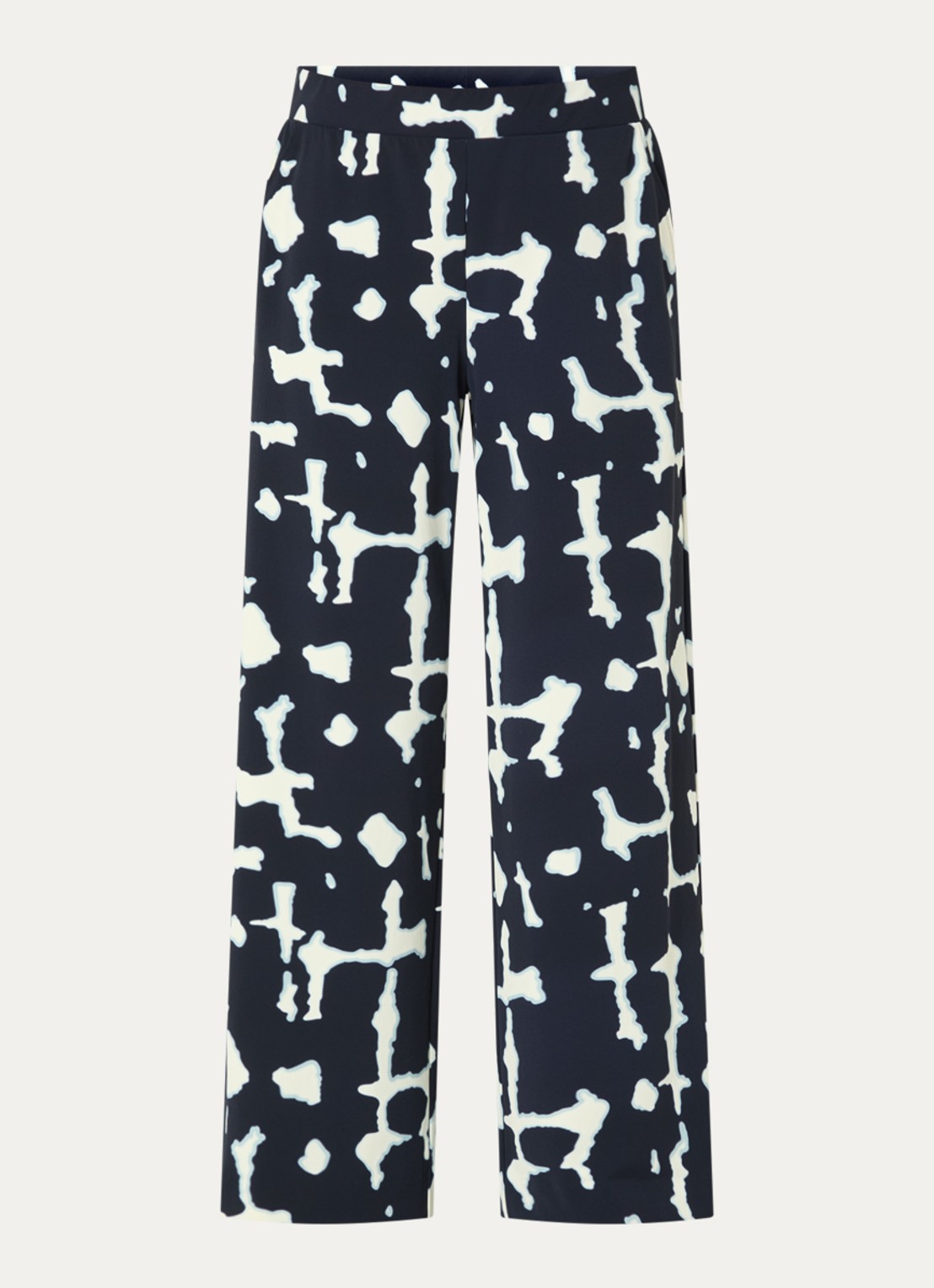 Claudia Sträter High waist wide fit pantalon met print - voorkant 2 donkerblauw