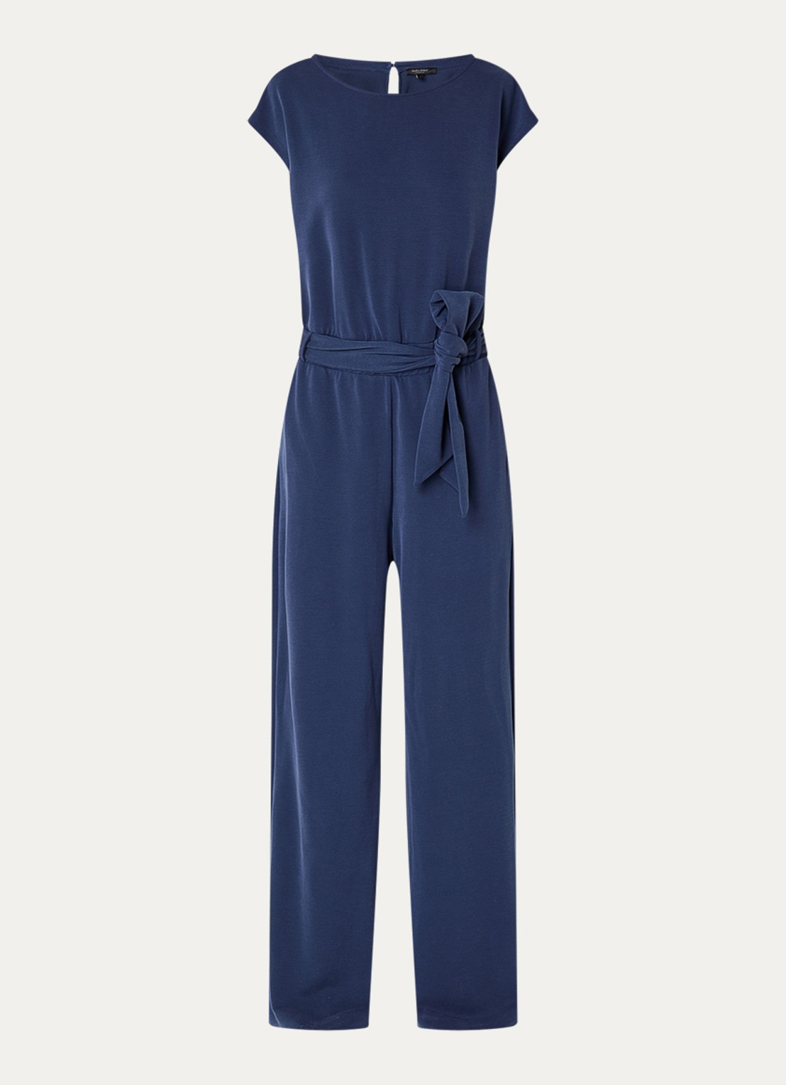 Claudia Sträter Jumpsuit met boothals en strikceintuur - voorkant 2 donkerblauw