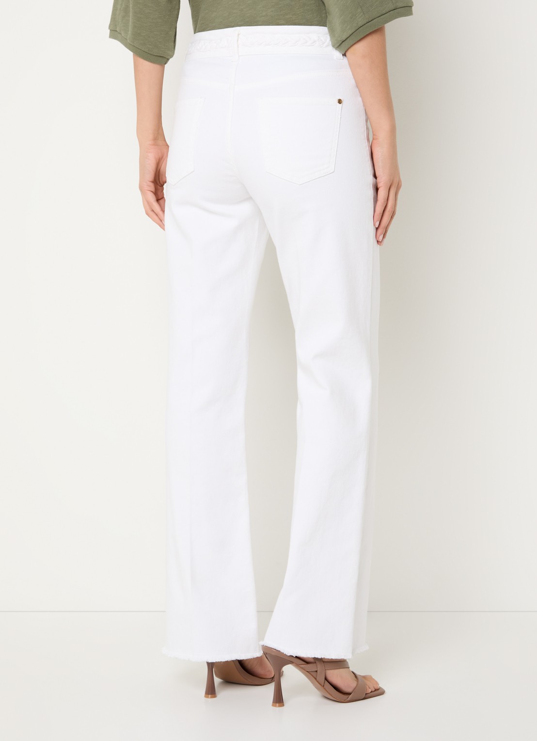 Claudia Sträter Low waist straight leg jeans met gekleurde wassing - achterkant wit