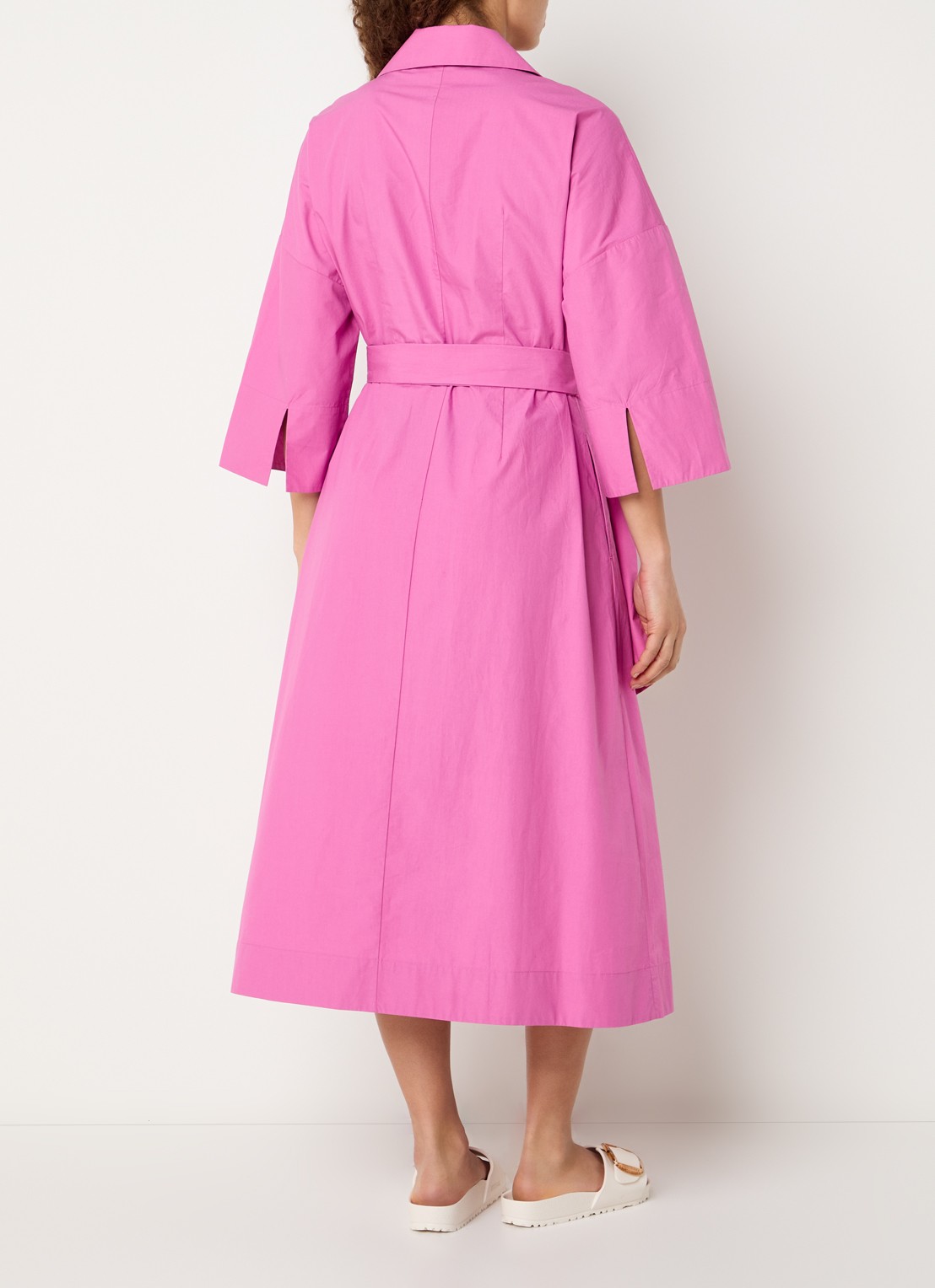 Claudia Sträter Maxi blousejurk met strikceintuur  - achterkant roze