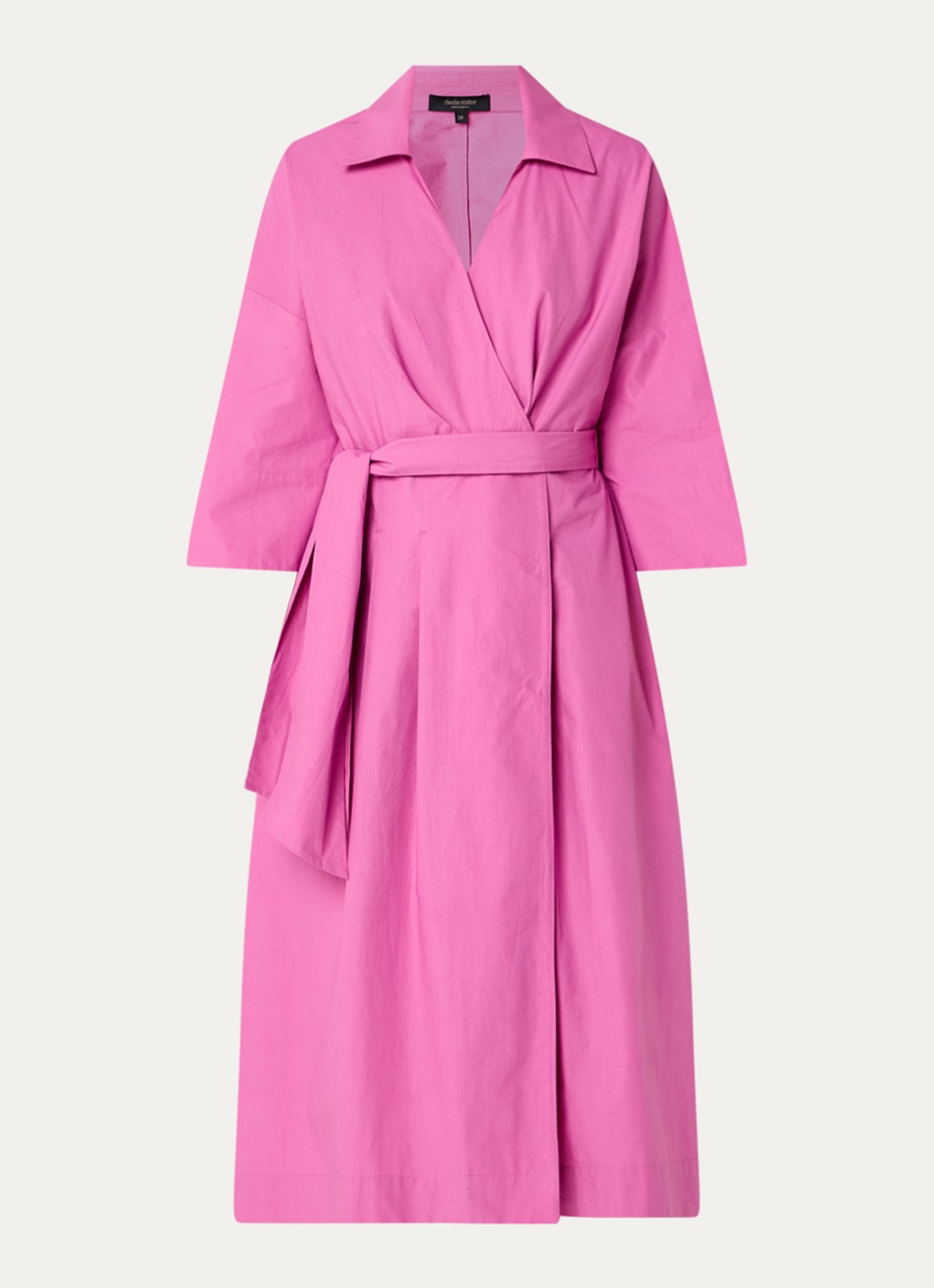 Claudia Sträter Maxi blousejurk met strikceintuur  - voorkant 3 roze