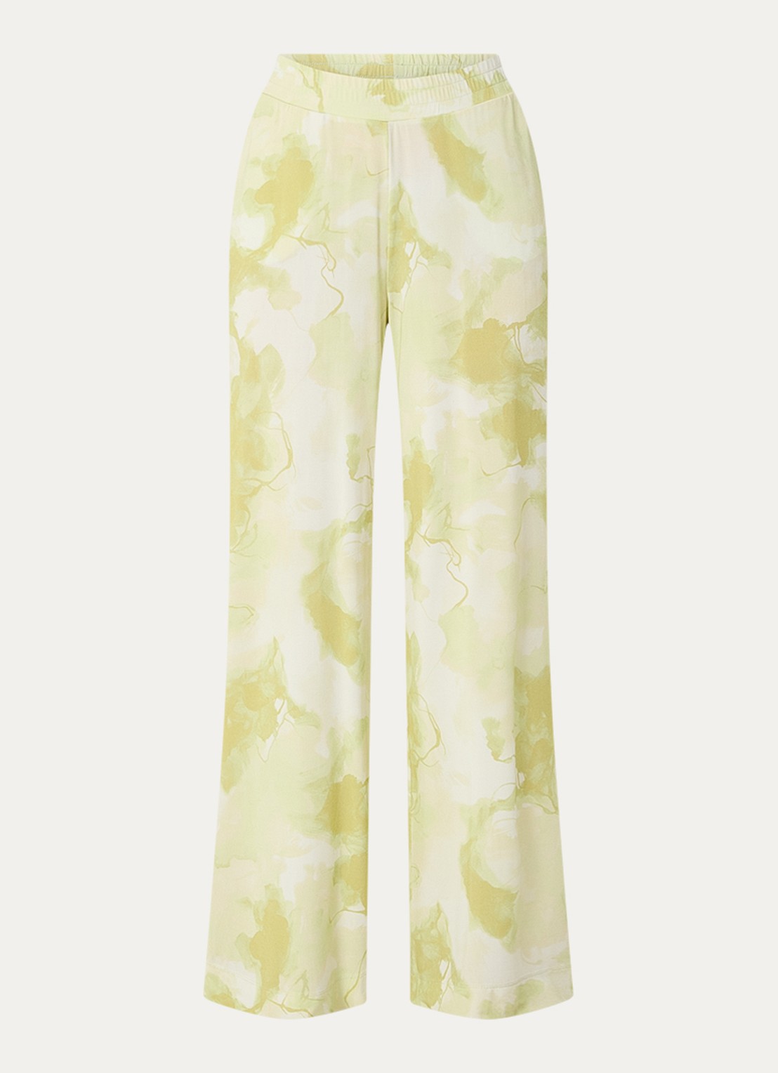 Claudia Sträter Mid waist loose fit broek van jersey met tie-dye dessin - voorkant 2 neongroen