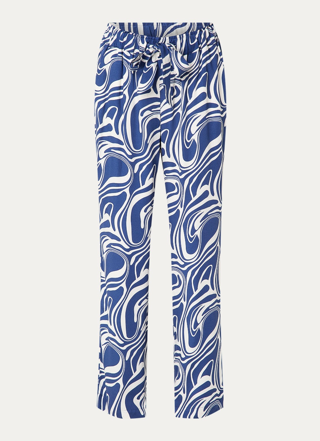 Claudia Sträter Mid waist straight fit broek met steekzakken  - voorkant 2 royalblauw