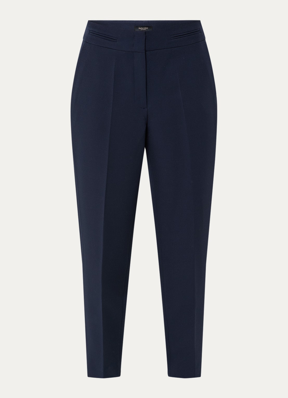 Claudia Sträter Mid waist straight fit pantalon met steekzakken - voorkant 3 donkerblauw
