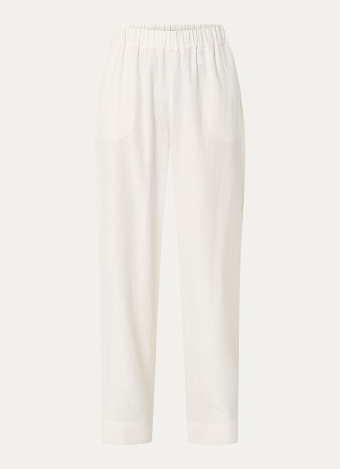 Claudia Sträter Mid waist wide fit broek met steekzakken - voorkant 3 gebroken wit