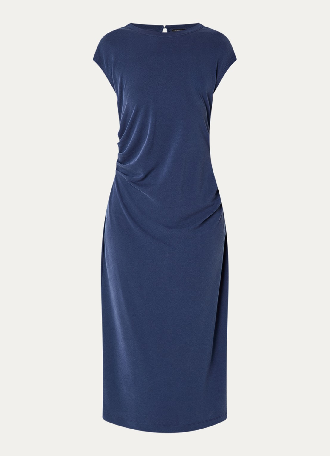 Claudia Sträter Midi asymmetrische kokerjurk met boothals - voorkant 3 royalblauw