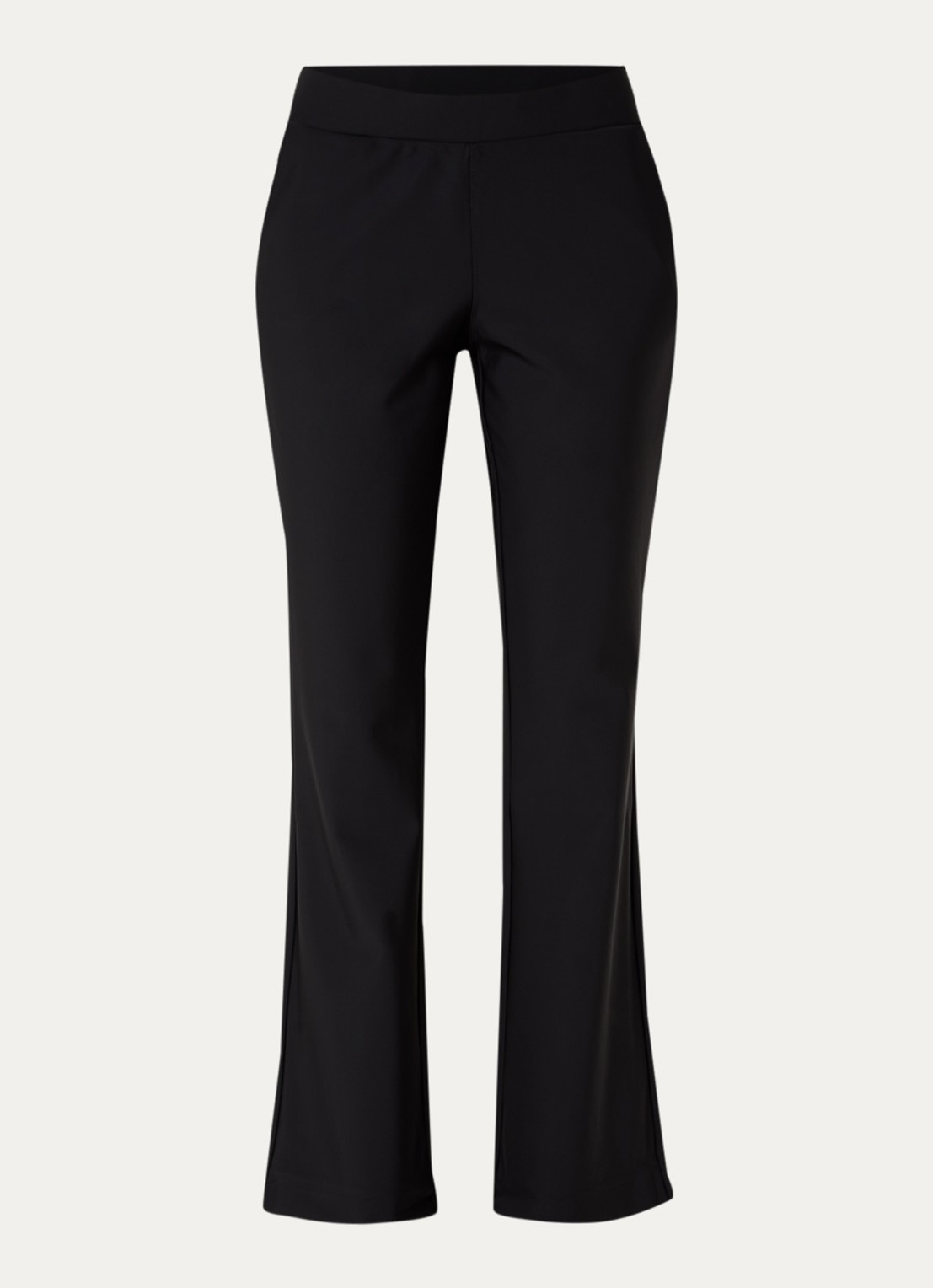 Claudia Sträter Noos high waist flared fit pantalon met steekzakken - voorkant 3 zwart