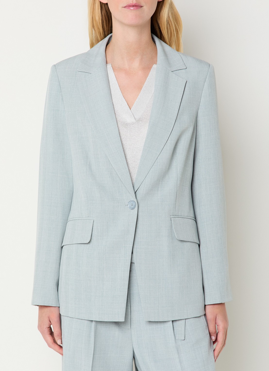 Claudia Sträter Oversized blazer met klepzakken - detail 3 grijsmele